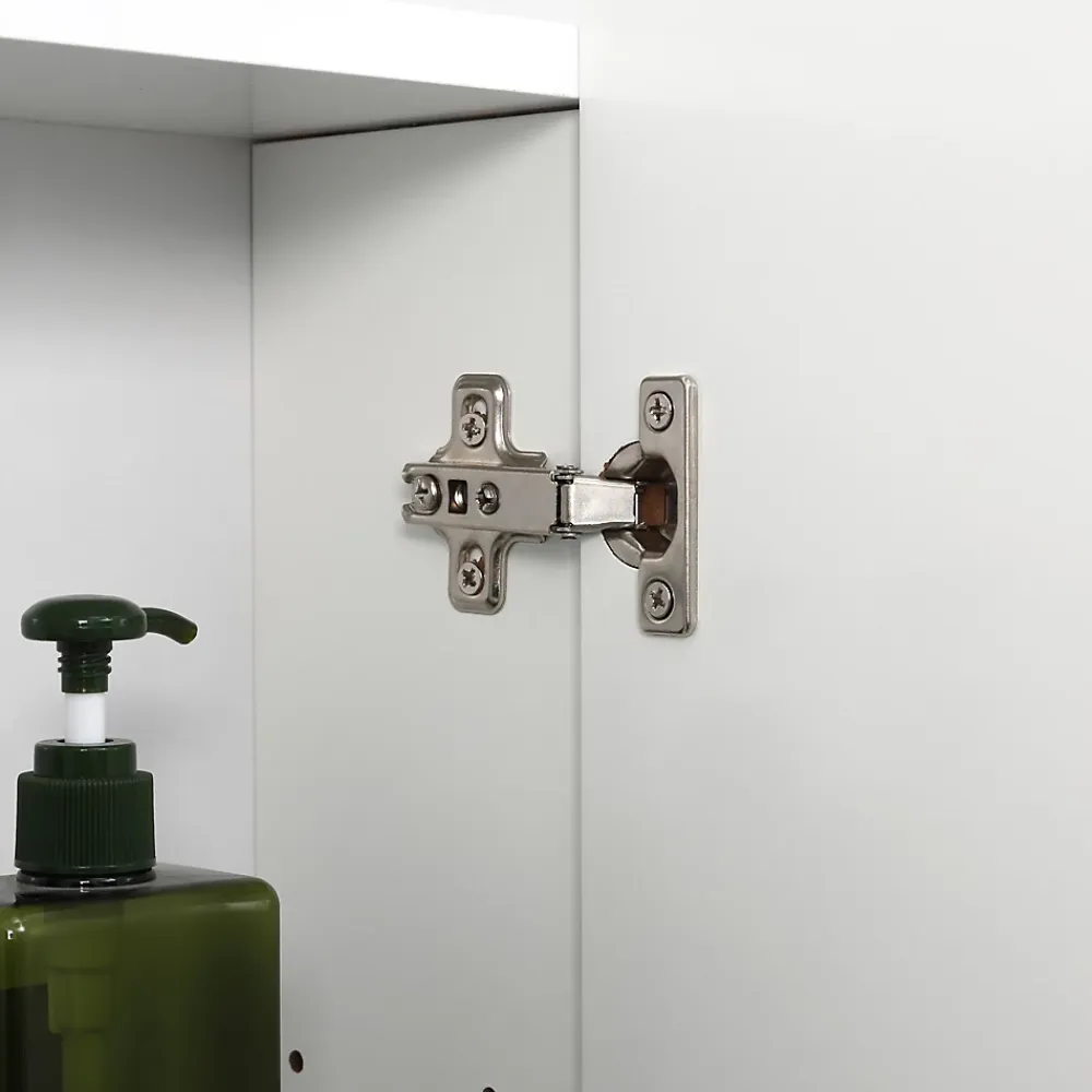 Armoire De Toilette|kleankin Armoire miroir de salle de bain armoire murale 3 portes 2 étagères dim. 70L x 15l x 60H cm MDF blanc