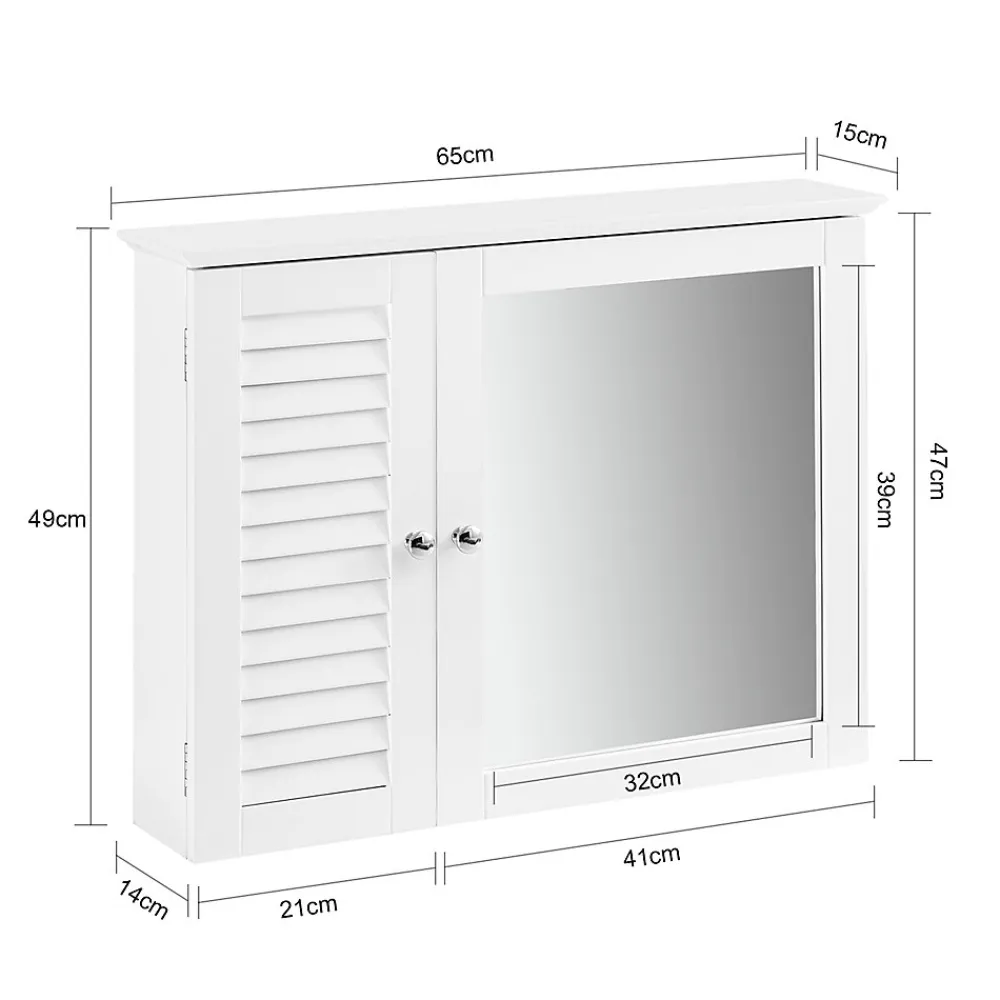 Armoire De Toilette|Meuble De Salle De Bains Faible Profondeur|Sobuy Armoire Miroir Meuble Haut de Salle de Bain Armoire Suspendue, BZR55-W,