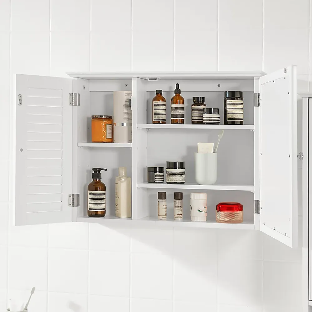 Armoire De Toilette|Meuble De Salle De Bains Faible Profondeur|Sobuy Armoire Miroir Meuble Haut de Salle de Bain Armoire Suspendue, BZR55-W,