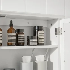 Armoire De Toilette|Meuble De Salle De Bains Faible Profondeur|Sobuy Armoire Miroir Meuble Haut de Salle de Bain Armoire Suspendue, BZR55-W,