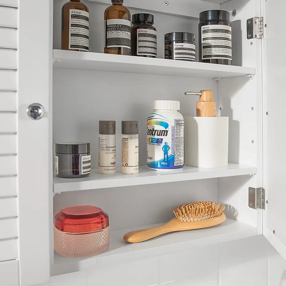 Armoire De Toilette|Meuble De Salle De Bains Faible Profondeur|Sobuy Armoire Miroir Meuble Haut de Salle de Bain Armoire Suspendue, BZR55-W,