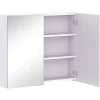 Homcom Armoire miroir murale de salle de bain 3 étagères réglables dim. 70L x 60H cm blanc