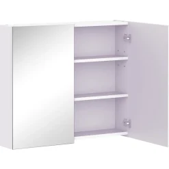 Homcom Armoire miroir murale de salle de bain 3 étagères réglables dim. 70L x 60H cm blanc