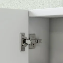 Armoire De Toilette|Homcom Armoire miroir murale salle de bain design 3 portes 4 étagères 91 x 11 x 65 cm blanc