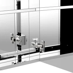 Armoire De Toilette|Homcom Armoire miroir rangement toilette salle de bain meuble mural dim. 60L x 12l x 55H cm acier inox.