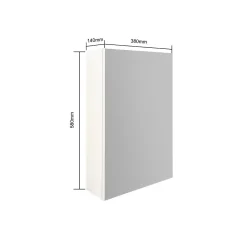 Top Bath Armoire miroir salle de bain 38 cm, 1 porte, Blanc mat, Mélaminé