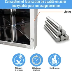 Homcom Armoire miroir salle de bain armoire de toilette murale meuble d'angle 2 étagères dim. 30L x 18,4l x 60H cm acier inox.