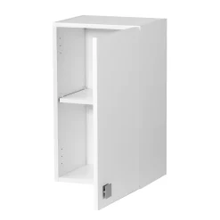 Armoire De Salle De Bains|The White Stone Armoire Murale 1 Porte Blanc Frêne