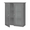 Armoire De Salle De Bains|Teamson Home Armoire murale de salle de bain effet bois gris portes dépolies
