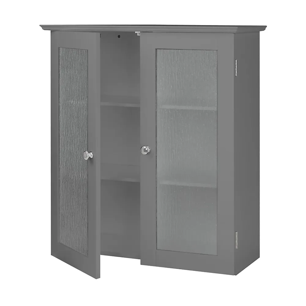 Armoire De Salle De Bains|Teamson Home Armoire murale de salle de bain effet bois gris portes dépolies