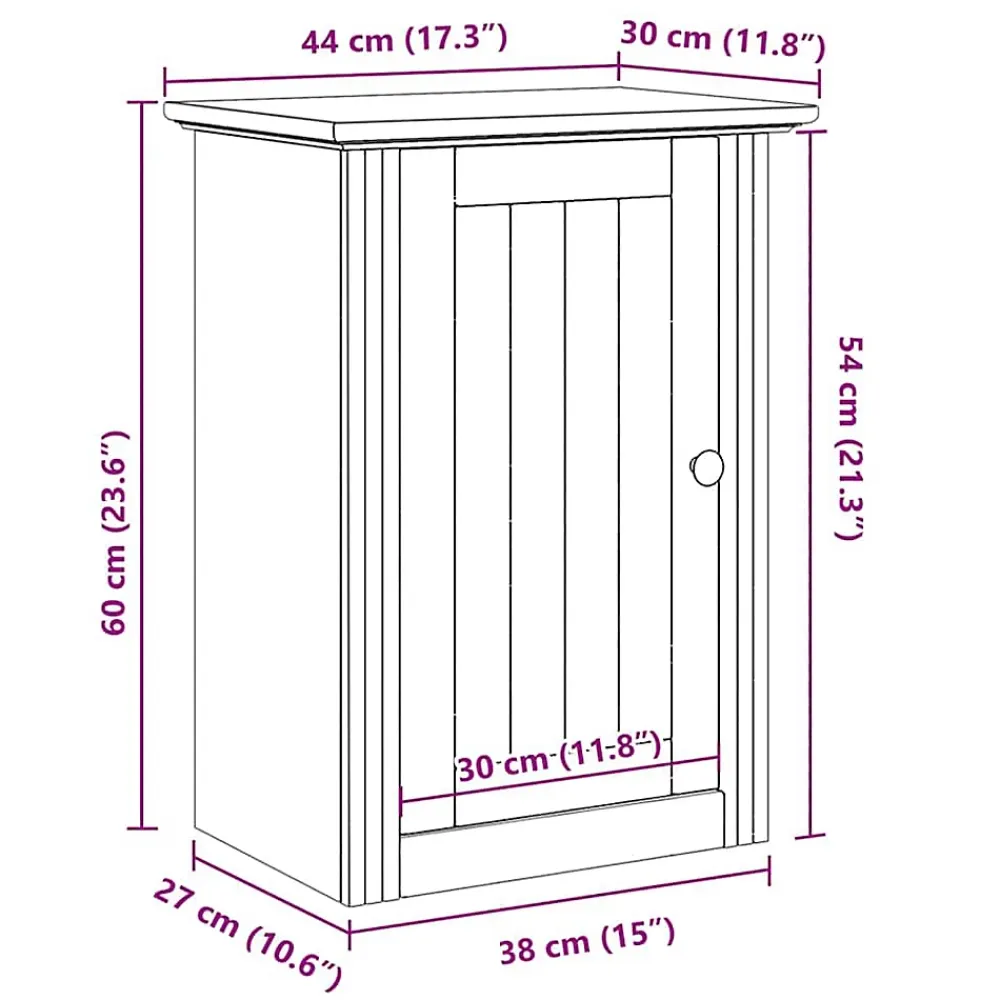 Vidaxl Armoire murale de salle de bain BODO gris 44x30x60 cm