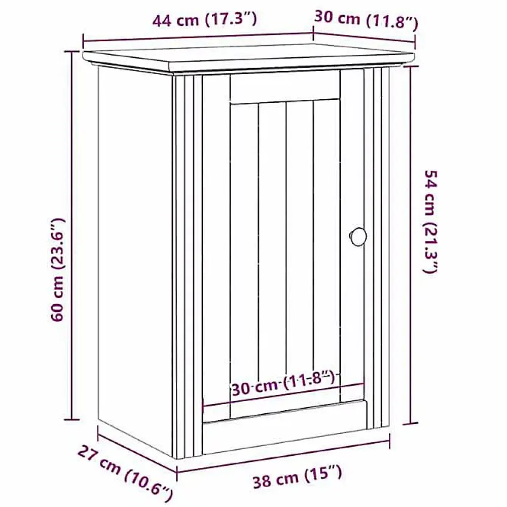 Vidaxl Armoire murale de salle de bain BODO gris 44x30x60 cm