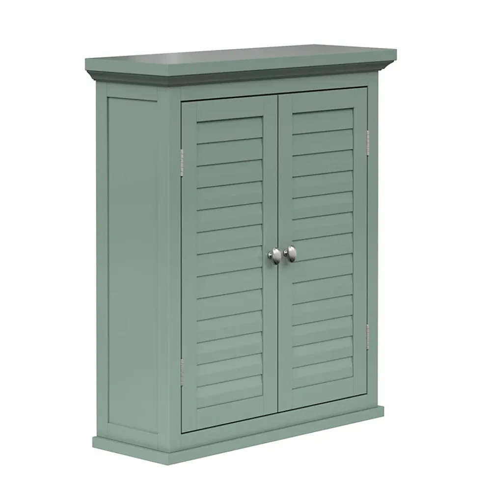 Armoire De Salle De Bains|Teamson Home Armoire murale de salle de bain en effet bois vert avec 2 portes