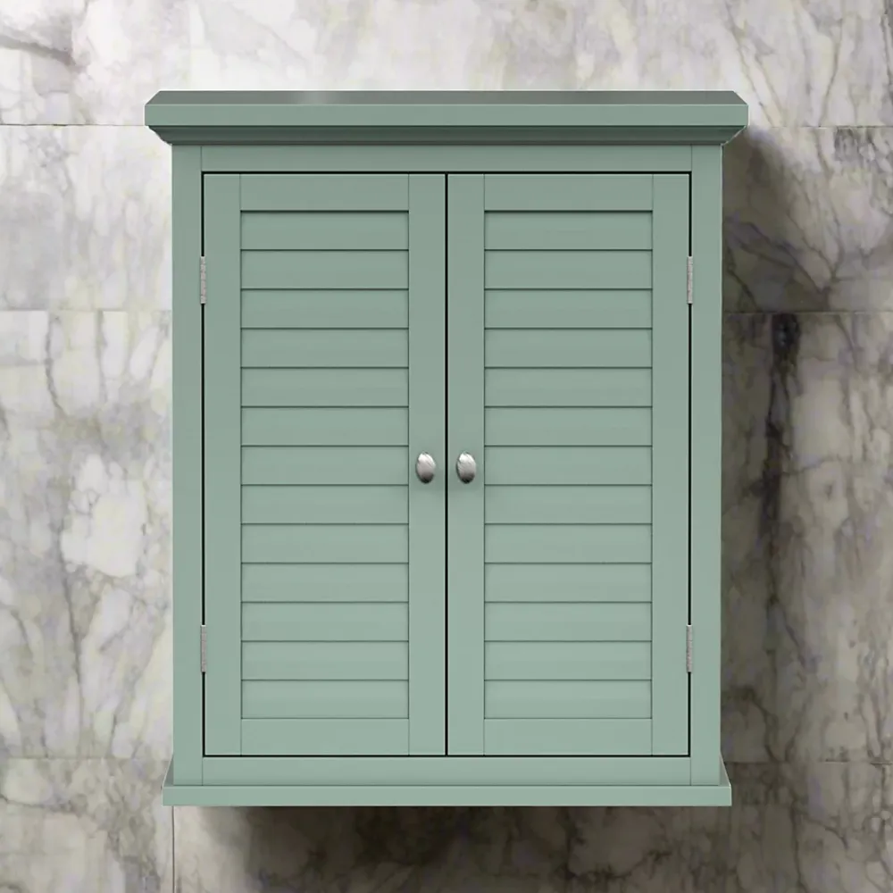 Armoire De Salle De Bains|Teamson Home Armoire murale de salle de bain en effet bois vert avec 2 portes