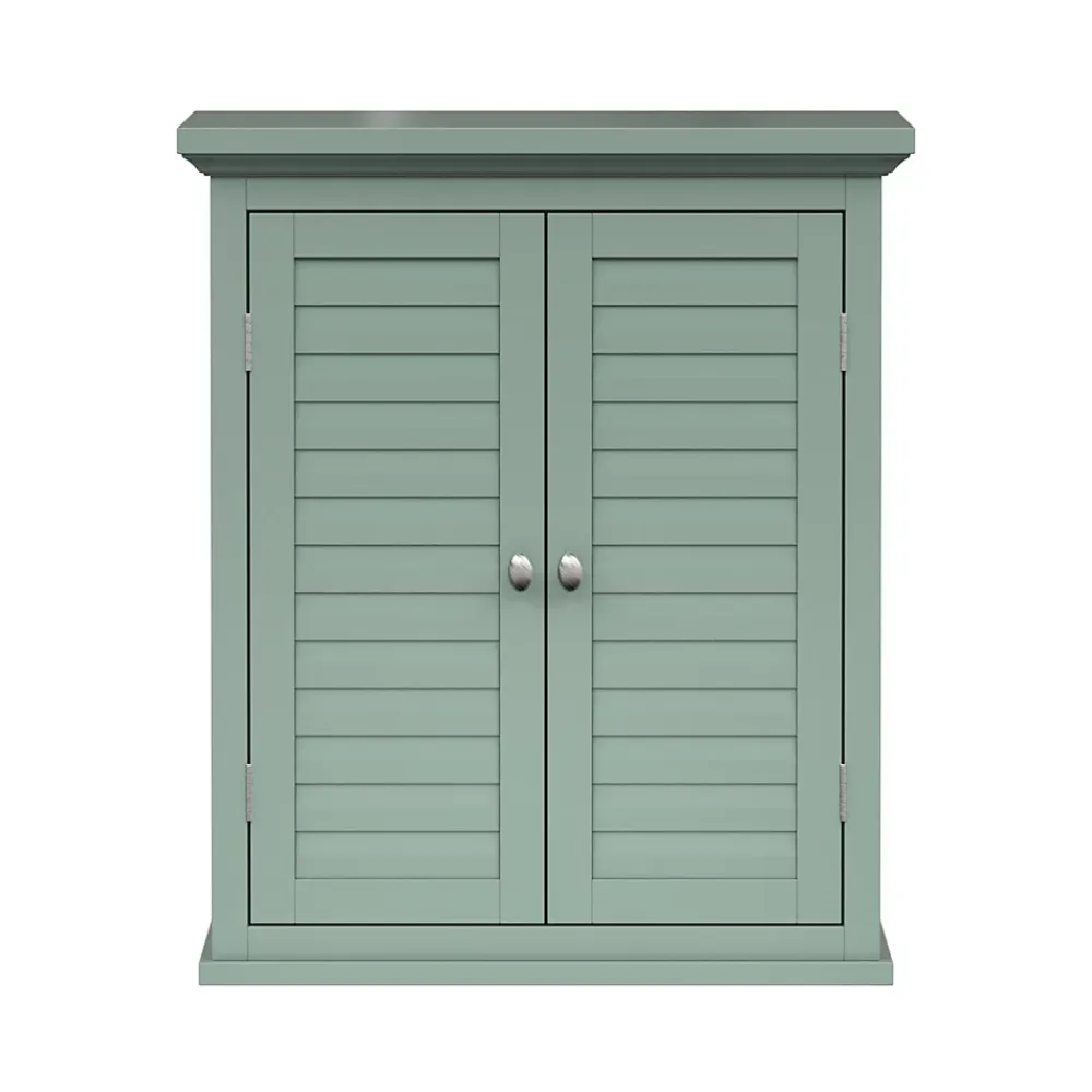 Armoire De Salle De Bains|Teamson Home Armoire murale de salle de bain en effet bois vert avec 2 portes