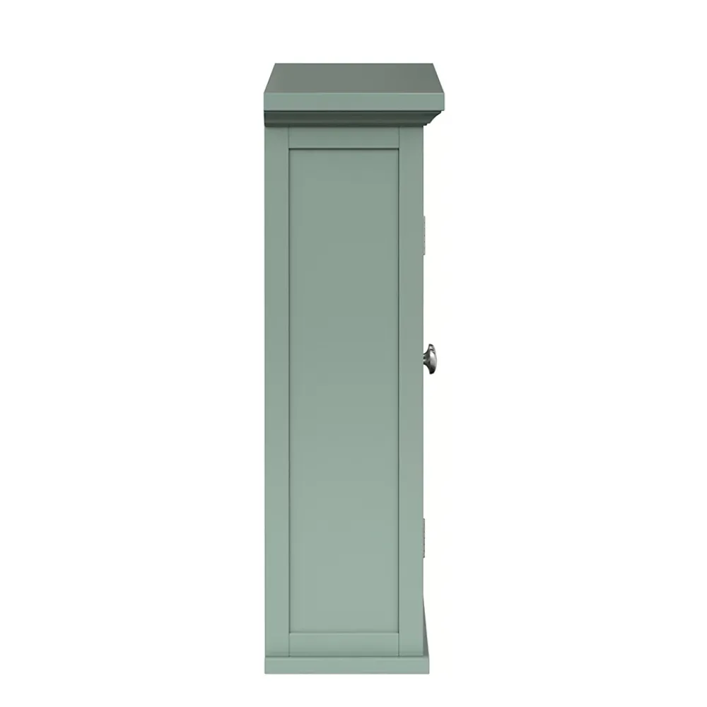 Armoire De Salle De Bains|Teamson Home Armoire murale de salle de bain en effet bois vert avec 2 portes