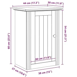 Vidaxl Armoire murale de salle de bain BODO blanc 44x30x60 cm