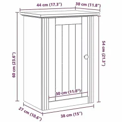 Vidaxl Armoire murale de salle de bain BODO blanc 44x30x60 cm