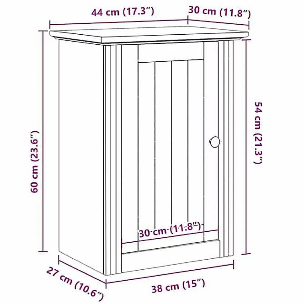 Vidaxl Armoire murale de salle de bain BODO blanc 44x30x60 cm
