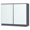 [En.Casa] Armoire murale de salle de bains avec miroir Overath 60 x 20 x 50 cm gris en.casa