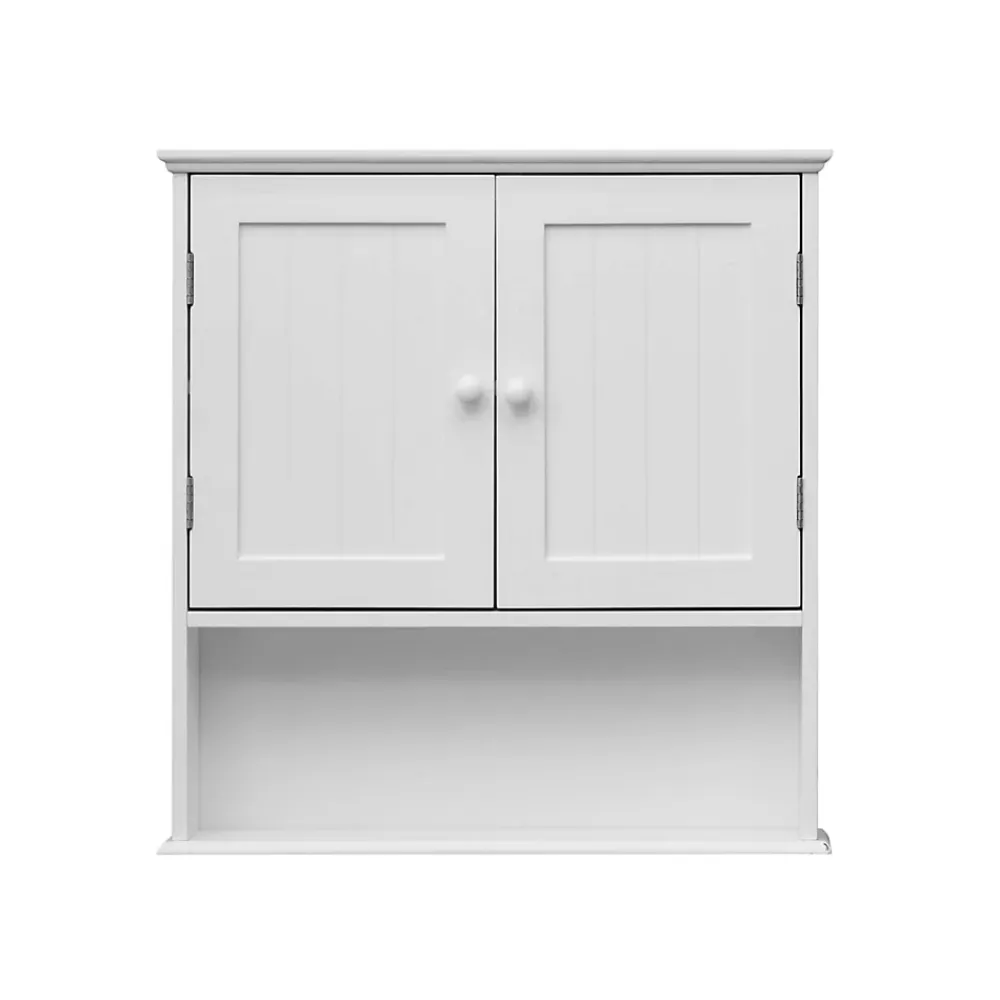 Mobili Rebecca Armoire Murale de Salle de Bains MDF Blanc 2 Portes et 1 étagère Rebecca Mobili