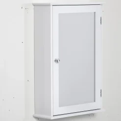 Armoire De Salle De Bains|kleankin Armoire murale de salle de bain avec miroir - armoire à glace - placard de rangement toilettes - 1 porte, 2 étagères - blanc