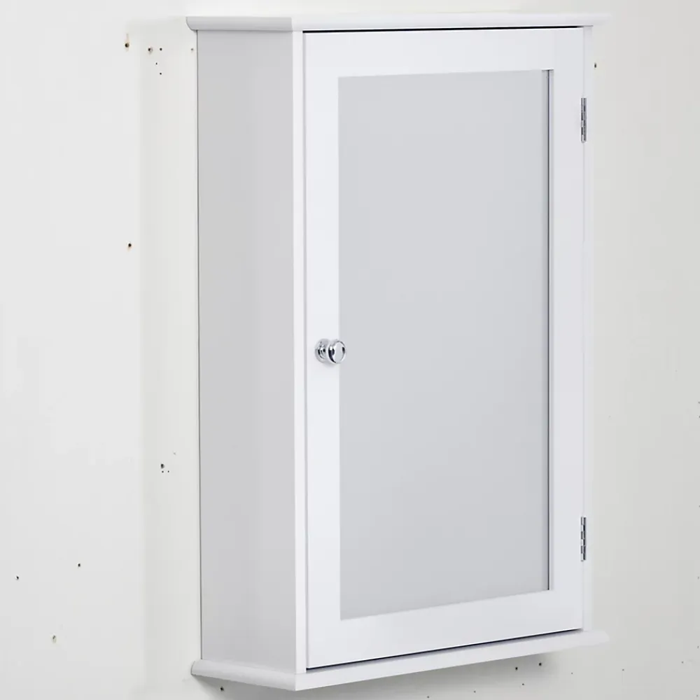 Armoire De Salle De Bains|kleankin Armoire murale de salle de bain avec miroir - armoire à glace - placard de rangement toilettes - 1 porte, 2 étagères - blanc