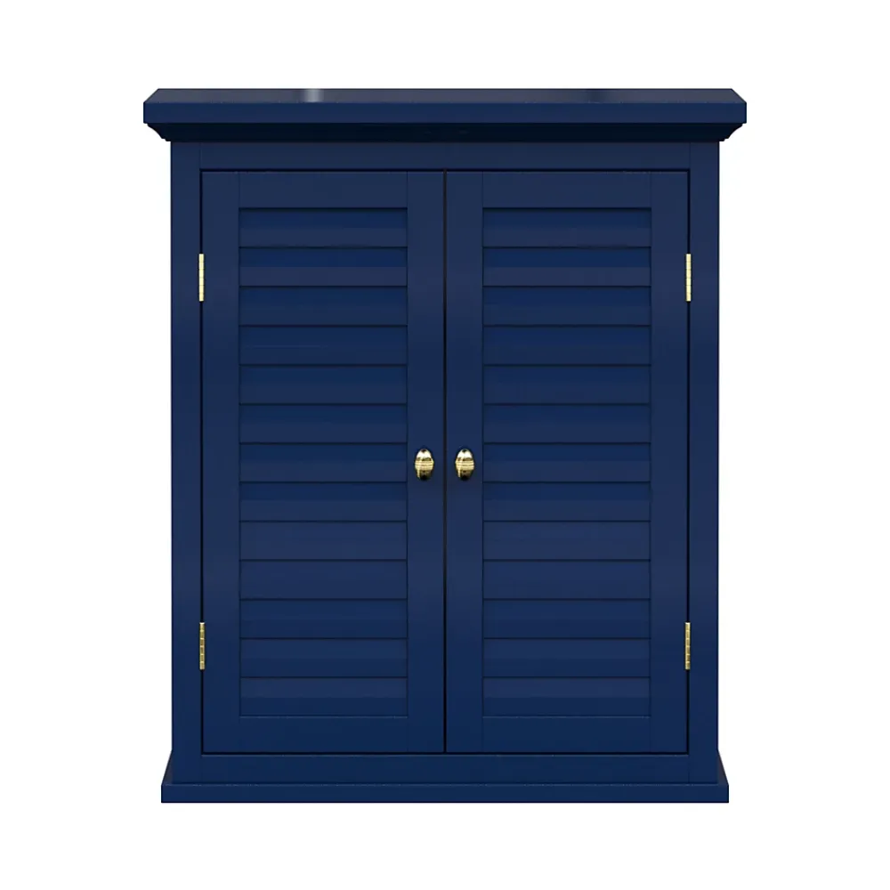 Armoire De Salle De Bains|Teamson Home Armoire murale de salle de bain en effet bois bleu avec 2 portes
