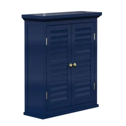 Armoire De Salle De Bains|Teamson Home Armoire murale de salle de bain en effet bois bleu avec 2 portes