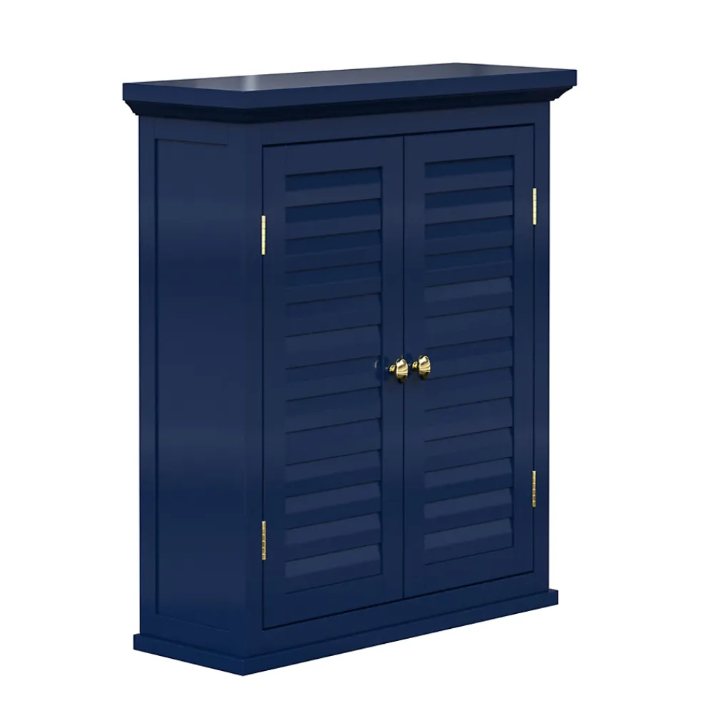 Armoire De Salle De Bains|Teamson Home Armoire murale de salle de bain en effet bois bleu avec 2 portes