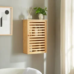 [En.Casa] Armoire murale de salle de bain Järfälla bambou 55 x 37 x 16 cm naturel en.casa