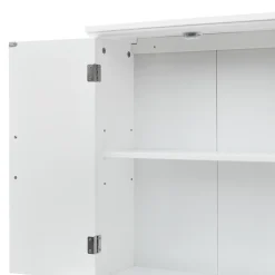 Teamson Home Armoire murale en effet bois blanc avec 2 portes et étagères