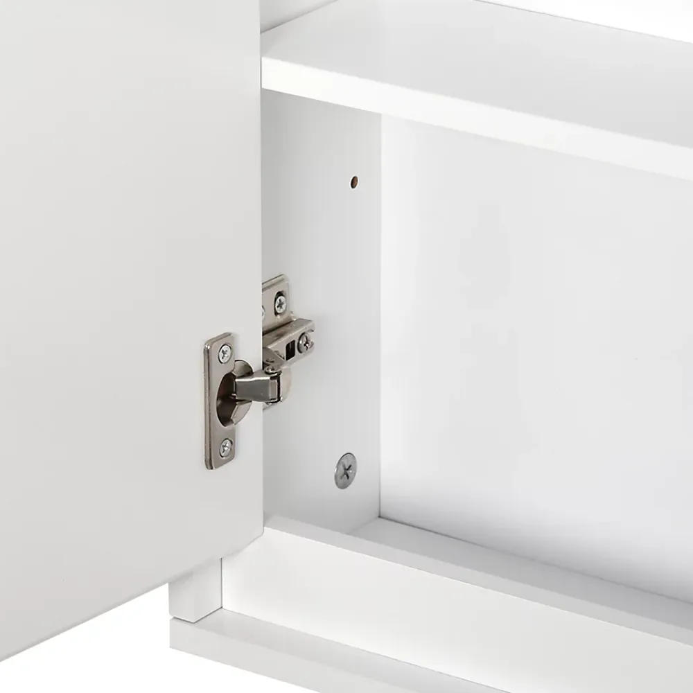 Armoire De Toilette|Homcom Armoire murale miroir salle de bain 2 étagères dim. 48L x 14l x 45H cm panneaux particules MDF blanc