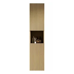 ProximaX Armoire murale salle de bain 160 cm, meuble étroit avec 2 portes et 1 compartiment ouvert, finition bois Corolla