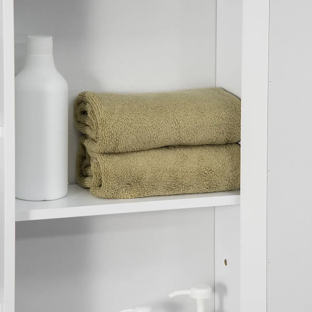 Etagère Salle De Bains|ProximaX Armoire murale salle de bain blanche avec miroir, 8 compartiments, meuble suspendu multifonction, 66 x 17 x 63 cm