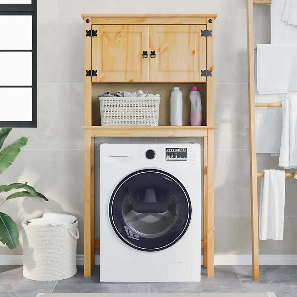 Meuble Wc|Vidaxl Armoire pour machine à laver salle de bain Corona pin massif