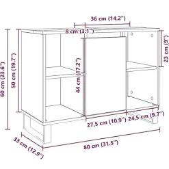 Meuble Wc|Vidaxl Armoire salle de bain chêne sonoma 80x33x60cm bois d'ingénierie