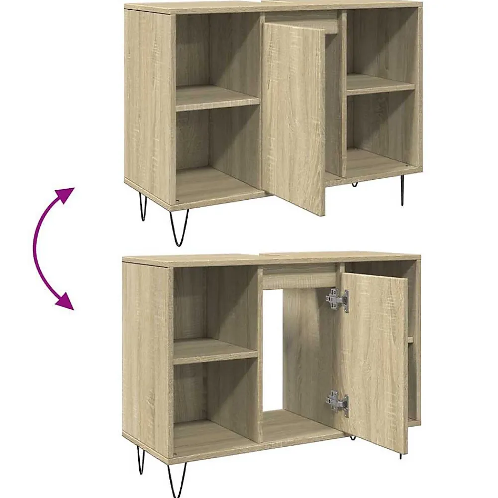 Meuble Wc|Vidaxl Armoire salle de bain chêne sonoma 80x33x60cm bois d'ingénierie