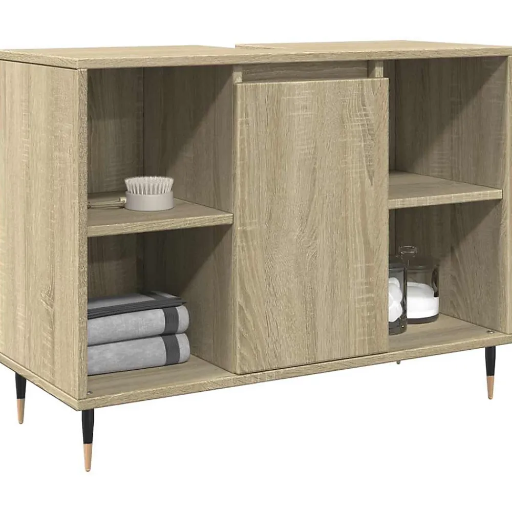 Meuble Wc|Vidaxl Armoire salle de bain chêne sonoma 80x33x60cm bois d'ingénierie