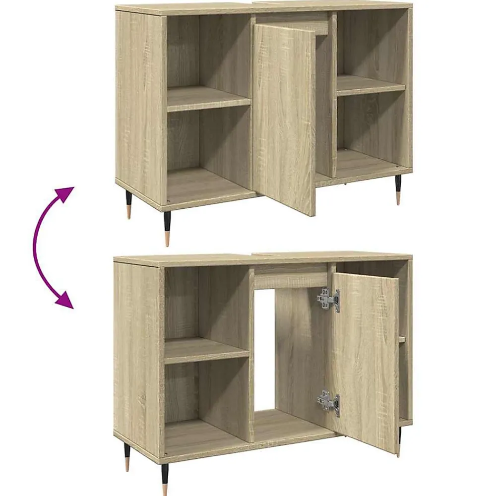 Meuble Wc|Vidaxl Armoire salle de bain chêne sonoma 80x33x60cm bois d'ingénierie