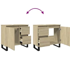 Meuble Wc|Vidaxl Armoire salle de bain chêne sonoma 65x33x60 cm