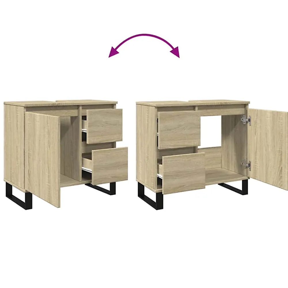 Meuble Wc|Vidaxl Armoire salle de bain chêne sonoma 65x33x60 cm