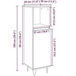 Meuble Wc|Vidaxl Armoire salle de bain chêne sonoma 30x30x100 cm