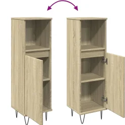 Meuble Wc|Vidaxl Armoire salle de bain chêne sonoma 30x30x100 cm