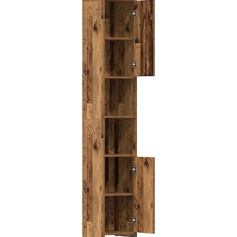 Meuble Wc|Vidaxl Armoire salle de bain vieux bois 30x30x183,5 cm bois ingénierie