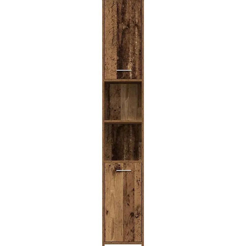 Meuble Wc|Vidaxl Armoire salle de bain vieux bois 30x30x183,5 cm bois ingénierie