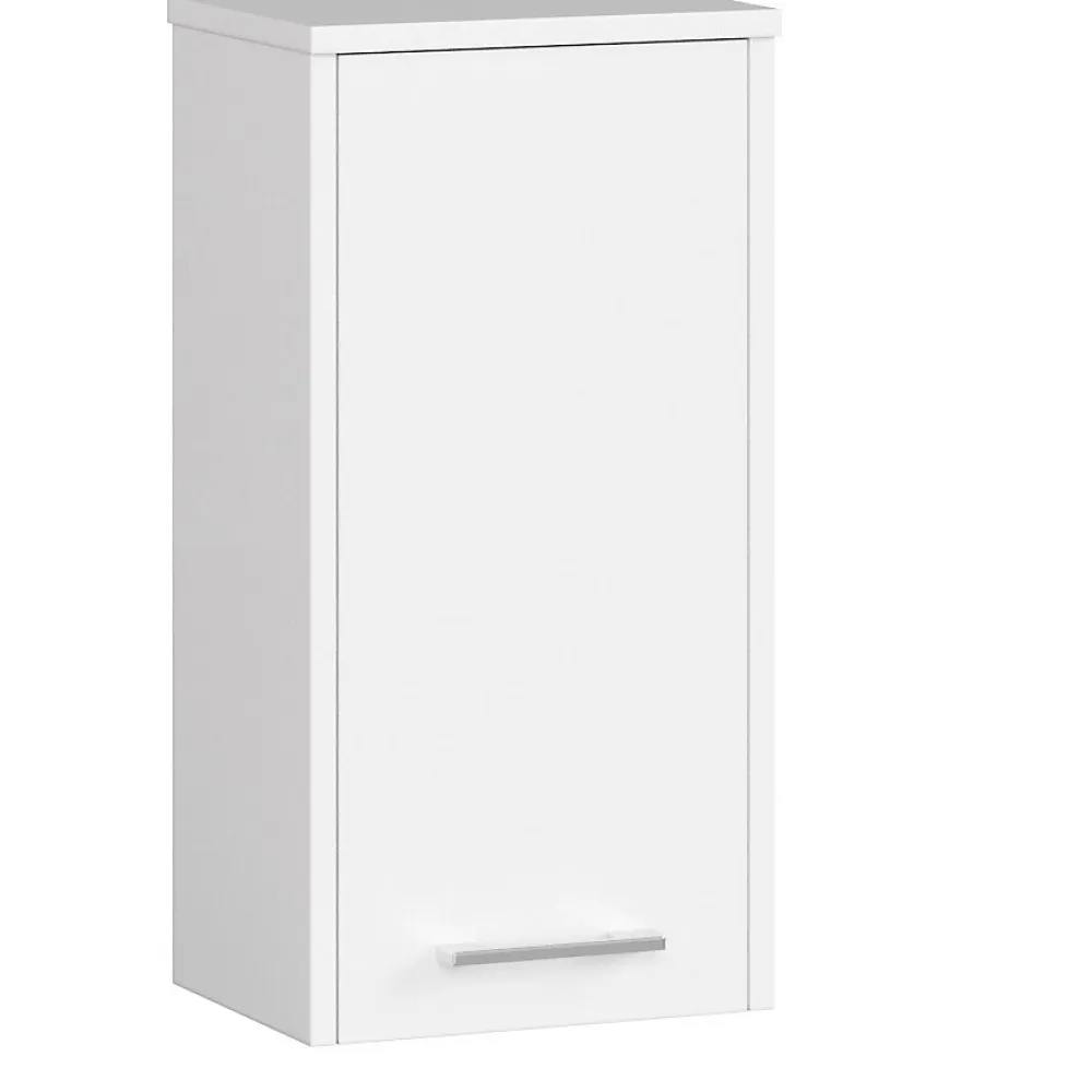 Meuble De Salle De Bains Faible Profondeur|Armoire De Salle De Bains|Akord Furniture Factory Armoire salle de bains AKORD FIN Meuble Haut Suspendue Blanche 30 cm 1 porte façade Blanche 2 étagères 30x22,5x60 cm