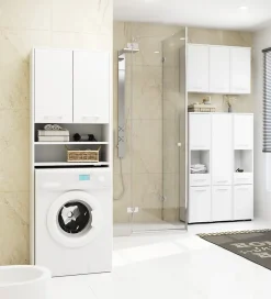 Akord Furniture Factory Armoire salle de bains AKORD FIN Meuble Haut Suspendue Blanche 60 cm 2 portes façade Blanche 2 étagères 60x22,5x60 cm