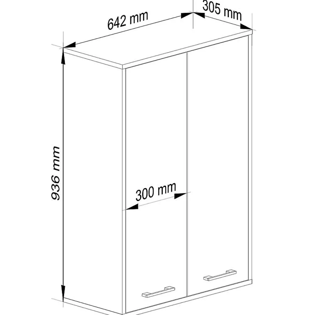 Armoire De Salle De Bains|Akord Furniture Factory Armoire salle de bains suspendue AKORD FIN Blanche 64 cm 2 portes pleine Blanche 4 étagères 64x30x94 cm