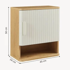 [En.Casa] Armoire suspendue de salle de bains Ferrersp 50 x 45 x 24 cm effet chêne / sable en.casa